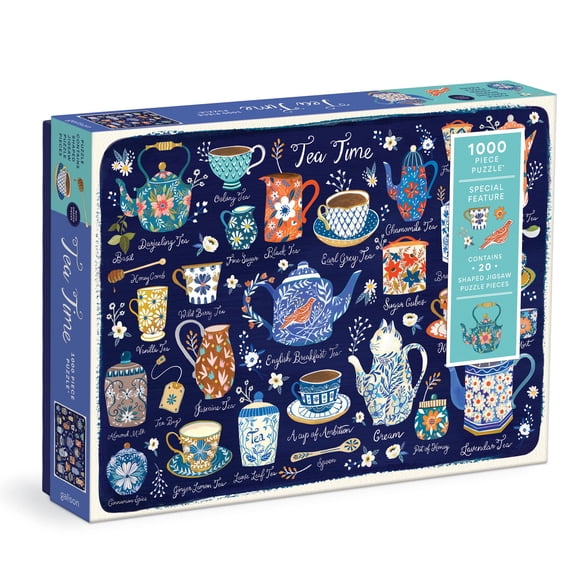Puzzle Galison Tea Time de 1000 piezas con piezas moldeadas