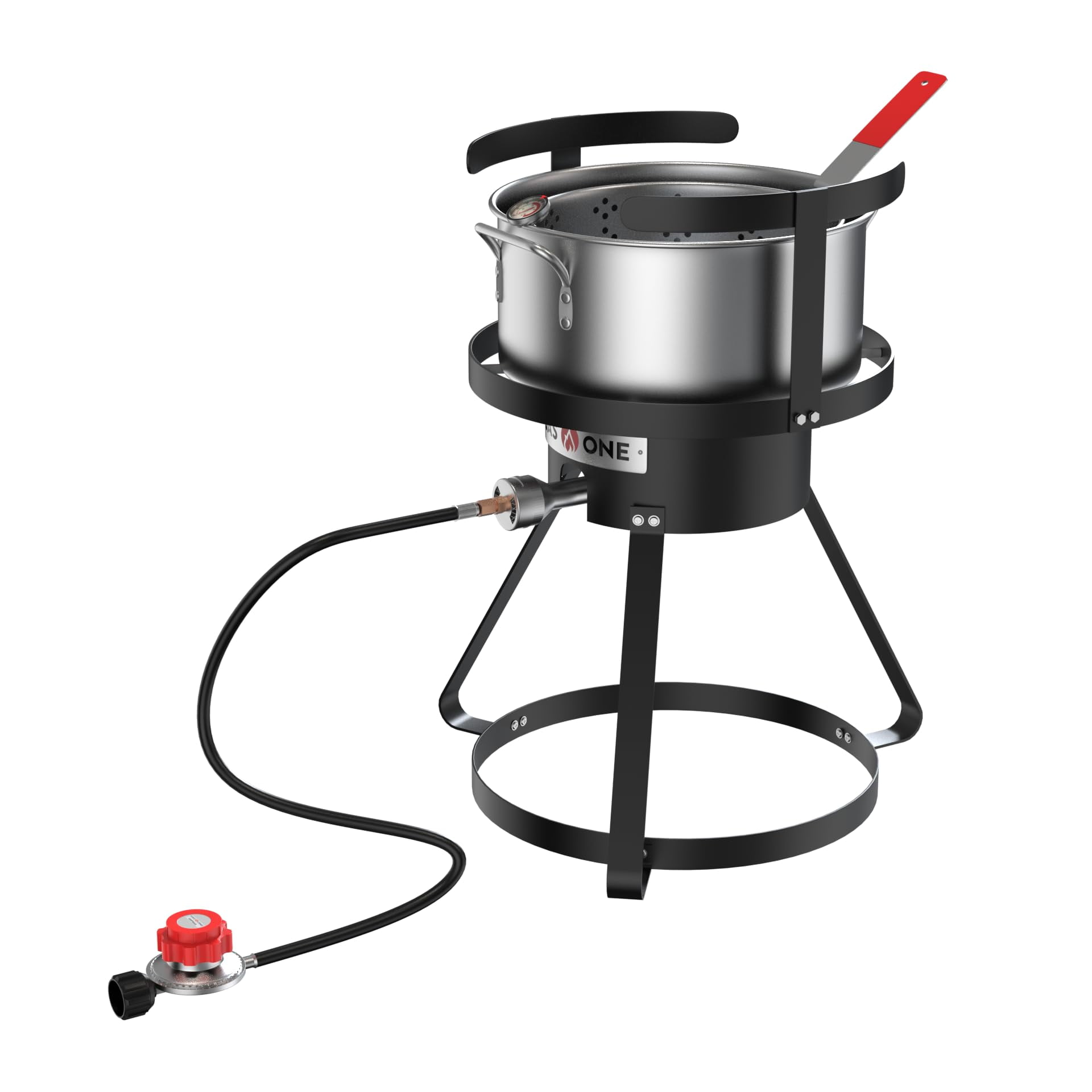 Freidora De Propano Gas One De 10 Litros Con Colador Y Termómetro