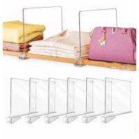Genérica - Pack 6 Separadores Acrílicos Estantes Armarios Closet Ropa. 30Cm*20.5Cm