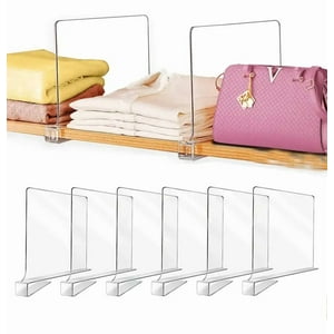 Genérica - Pack 6 Separadores Acrílicos Estantes Armarios Closet Ropa. 30Cm*20.5Cm