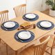 thumbnail image 3 of Juego de 6 manteles individuales redondos de plástico para decoración de mesa de comedor interior y exterior, lavables, manteles de cocina, limpiar con un paño, azul, 15x15 pulgadas, 3 of 6