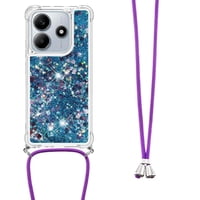 Funda Foxdock Para Xiaomi Redmi Note 14 5G Con Cuerda Ajustable, Brillo Líquido, Protección Antigolpes Y Lente – Ideal Para Regalo