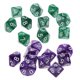 thumbnail image 2 of Dados De Diez Caras De 20 Piezas D10 Die Para D&D RPG Party Game Toy Green & Purple, 2 of 3