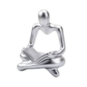 Magideal - Estatua De Pensador Abstracto Creativo, Figura Coleccionable, Escultura Decorativa De Resina Para Escritorio, Sala De Estar, Decoración Del Hogar , Argén