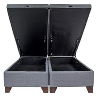 Vitelio - Base De Cama 1.5 Plaza Baúl Gris Claro