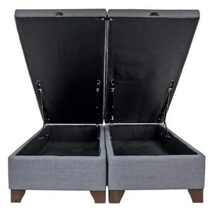 Vitelio - Base De Cama 1.5 Plaza Baúl Gris Claro