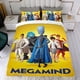 thumbnail image 4 of Megamente Conjunto de sábanas temático, trío de piezas, cómodo y amigable con la piel, diseño único, regalo de decoración para el hogar para familiares, amigos y fans,140cm *210cm, 4 of 6