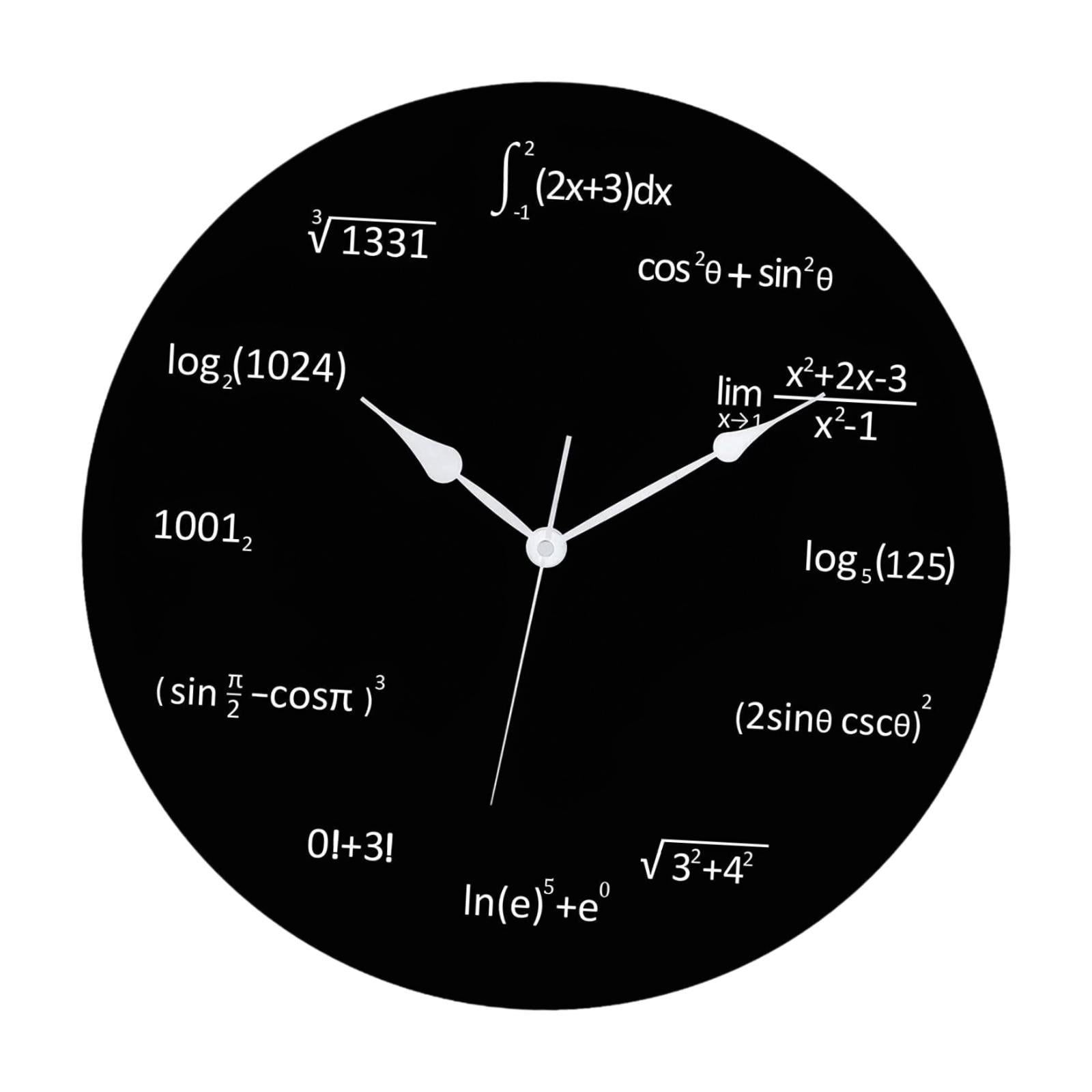 Vinilo Para Nevera Reloj De Pared Con Ecuaciones Matemu00e1ticas