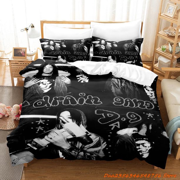v866 Bed Sheets Drain Gang Merch DMN Bedding Set Single Twin Full Queen King Size Bed Set Adult Kid Bedroom Duvetcover Sets Anime Bed Sheet Set 3-Piece Bedding Set (1 Duvet Cover + 2 Pillow Shams) Bed