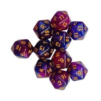 Magideal - Juego De Dados Acrílicos D20, Juguetes Para Entretenimiento, Juguetes Para Enseñanza De Matemáticas, Mini Juego De Dados De Múltiples Caras Para Juego Azul Púrpura