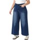 thumbnail image 4 of Agnes Orinda Jeans de Mujer Talla Grande Pierna Recta Ancha Cintura Alta Pantalones de Mezclilla Elásticos con Bolsillos 2X Azul, 4 of 6