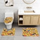 thumbnail image 2 of Emoji Juego de 3 alfombras de baño de coral fleece: tapete de baño + alfombra de inodoro en forma de U + funda de tapa de inodoro en forma de O, 2 of 6