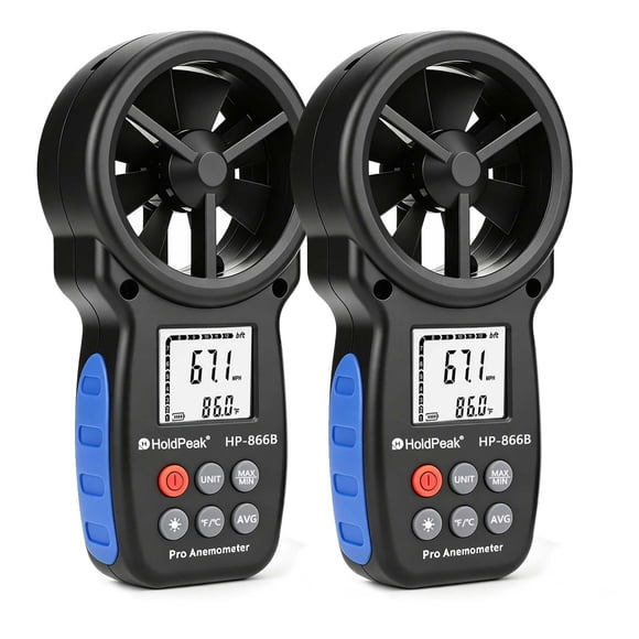 Anemómetro H HOLDPEAK 866B - Pack de 2 Medidores de Velocidad del Viento
