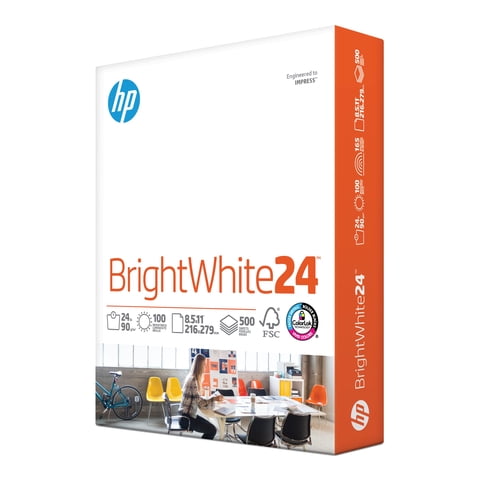 Papel Hp Papers Brightwhite De 24 Libras, 8,5 X 11, 500 Hojas