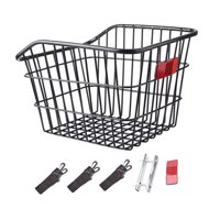 Magideal - Cesta Trasera Para Bicicleta, Cesta Para Estante Para Bicicleta, Fácil Instalación, Alambre De Metal, Elegante Contenedor De Carga Para Bicicleta, Ces Negro Sin Tapa