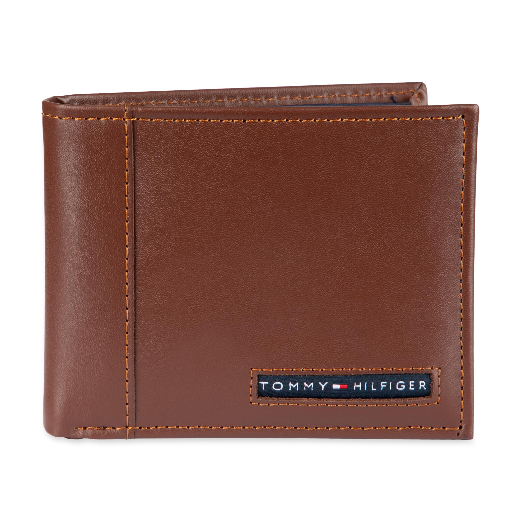 Billetera Tommy Hilfiger Pliegue Fino Cuero Canela Hombre