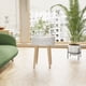 thumbnail image 2 of 18"H Nightstand with Storage Drawer & Oak Legs Bedside Table, Sofa Side Coffee Table for Bedroom, Living Room, White, 2 of 3