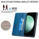 thumbnail image 2 of Funda tipo cartera con bloqueo RFID para Samsung Galaxy A57 5G Con tapa abatible, portatarjetas, cierre magnético, TPU y soporte Azul, 2 of 6