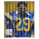 thumbnail image 1 of Cortina de ducha de los St. Louis Rams, juego de cortina de baño con ganchos, tamaño 60 x 72 pulgadas, 1 of 3
