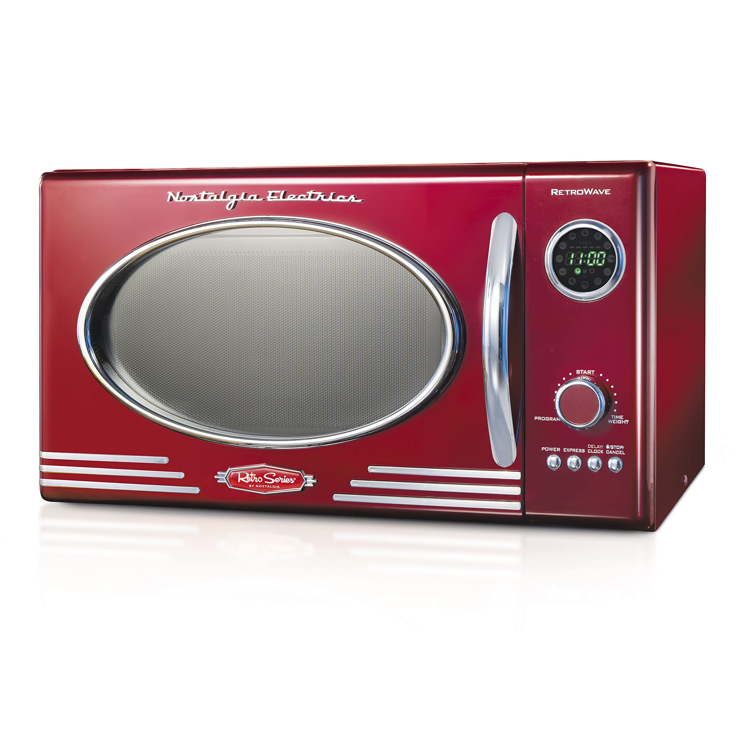 Horno Microondas Nostalgia Retro 0.9 Pies Cúbicos 800 W Rojo Metálico