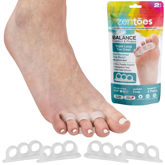 Separadores de dedos ZenToes de gel triple bucle - paquete de 4
