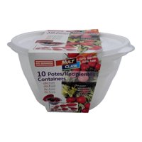 San Bernardo - Set De 10 Contenedores De Plastico Tapa Blanca Blanco Tamano Unico