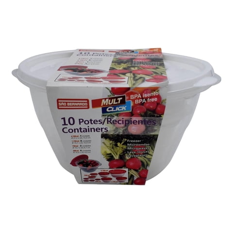San Bernardo Set De 10 Contenedores De Plastico
