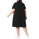 thumbnail image 3 of Vestidos de Mezclilla para Mujer de Talla Grande Agnes Orinda con Botones, Solapa, Manga Corta, Midi, Verano, Casual, Camisa de Mezclilla con Bolsillos 4X Negro, 3 of 6