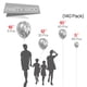 thumbnail image 2 of Balloon PartyWoo, 140 unidades, plata metalizada, paquete de 18 cm, 30 cm, 25 cm, 13 cm, 2 of 6