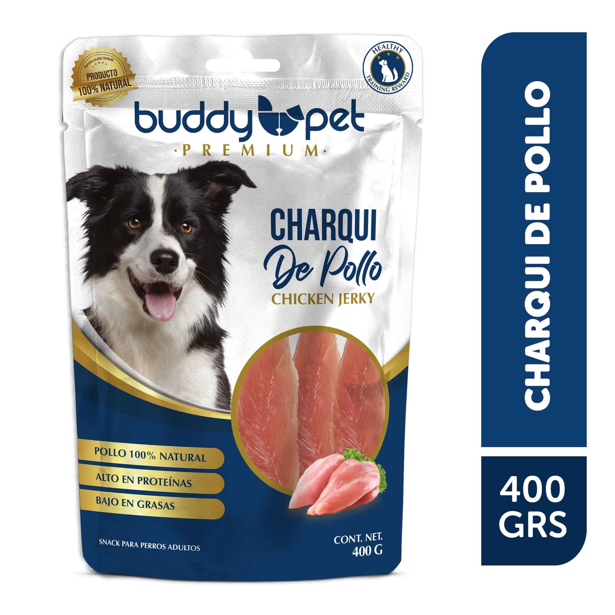 Snack Perro Adulto Seco Charqui De Pollo Bolsa 400 g Buddy Pet