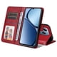 thumbnail image 3 of Funda Billetera para Realme Note 60 con Porta Tarjetas y Soporte Ajustable Rojo, 3 of 5