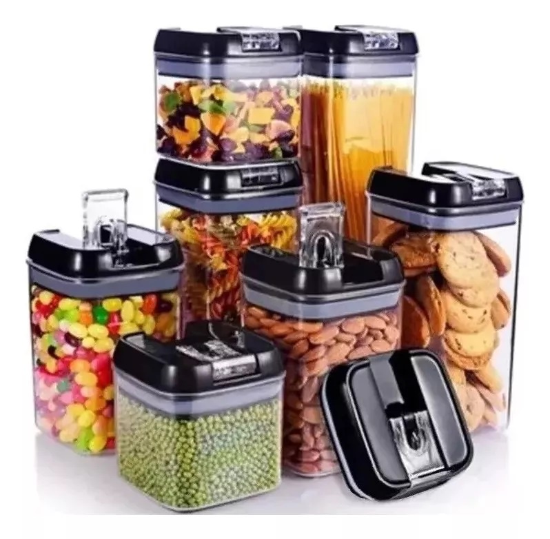 Shop E-Home - Set De 7 Contenedores Hermeticos De Plastico Cocina Despensa
