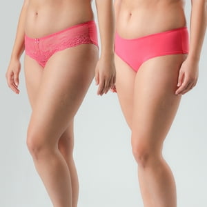 Pack Pantaleta Blonda Y Microfibra Flores Mujer 10757-180