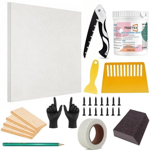 Kit de reparación de paneles de yeso RISETEX 30x30 cm 34 piezas