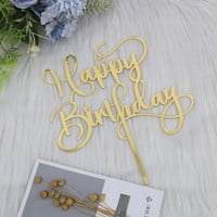 Adorno Para Pastel Sodasos Feliz Cumpleaños Acrílico Dorado Con Brillo