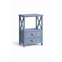 Space Home - Velador Organizador Azul De Madera Con Estante 47 × 32 × 70 Cm