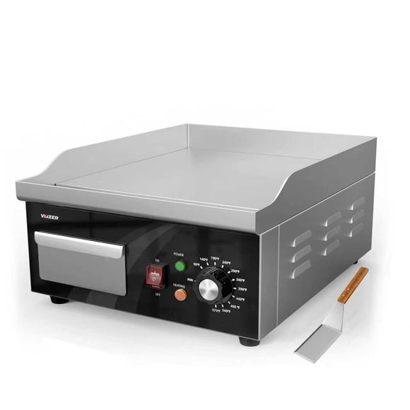 Plancha Eléctrica VIKEER 14" Acero Inoxidable 120V