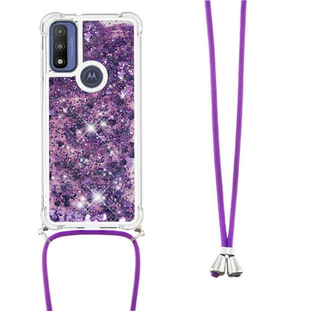 Funda FOXDOCK para Motorola Moto G Power 2022 con Cuerda Ajustable, Brillo Líquido, Protección Antigolpes y Lente – Ideal para Regalo