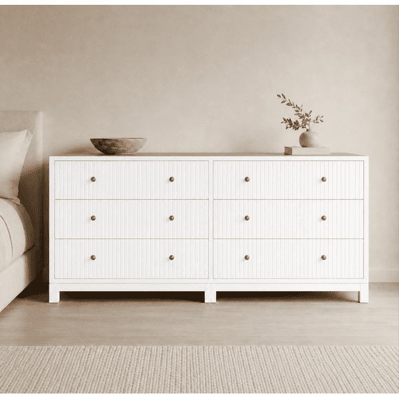 Cómoda Modular "Malleco" 2 Módulos con Palillaje - Blanco - 150x40x90 cm
