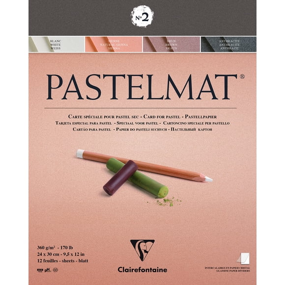 Pad Clairefontaine Pastelmat, 24 x 30 cm, 360 g/m², 12 hojas