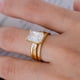 thumbnail image 4 of Juego de Anillos de Compromiso de Moissanita de Oro de 3.5 Quilates para Mujer Color D Claridad VVS1 Anillos Nupciales de Moissanita para Mujer Juego de Anillos de Boda de Plata Esterlina S925 Talla, 4 of 7