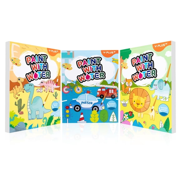 Libro YPLUS para pintar con agua para niños pequeños con pincel y 3 temas