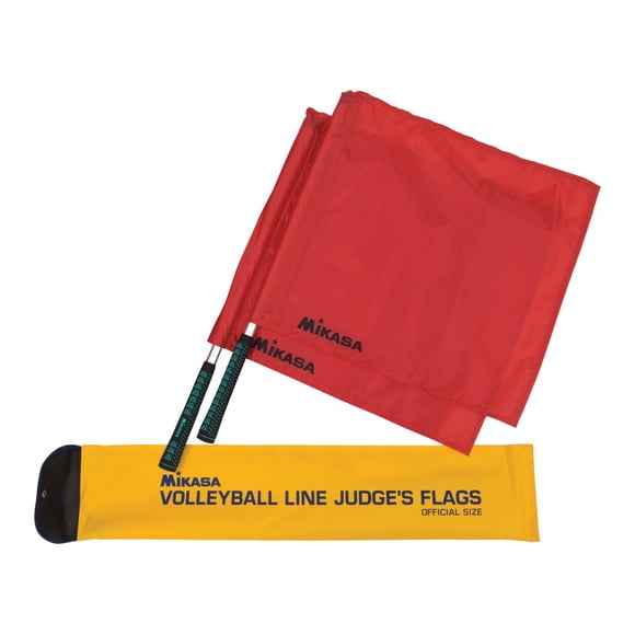 Banderas Mikasa de Volleyball Line Judge's Flags, color rojo, con funda de transporte