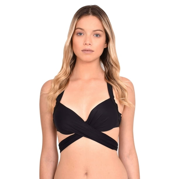 Bikini Estilo Sostén Con Barba Cruzado Color Negro L