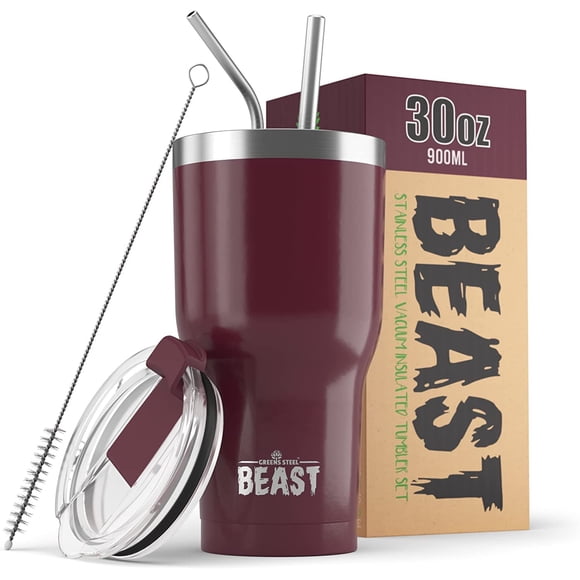 Tumbler Greens Steel Beast de acero inoxidable, 900 ml, color arándano