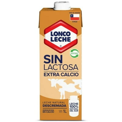 Leche Descremada Natural Extra Calcio Descremada Sin Lactosa Caja 1 L Loncoleche
