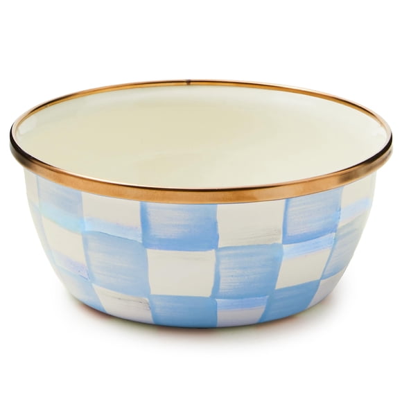 Cuenco Pinch MACKENZIE-CHILDS Sky Check Azul Claro y Blanco