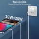 thumbnail image 3 of Cargador Auorld USB C de doble puerto de 20 W para iPhone 16 15 con cable, 3 of 7