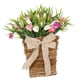 thumbnail image 5 of Adorno colgante de cesta floral , corona de cesta de colgador de puerta, corona de primavera de cesta de puerta delantera para verano, al aire, 5 of 5