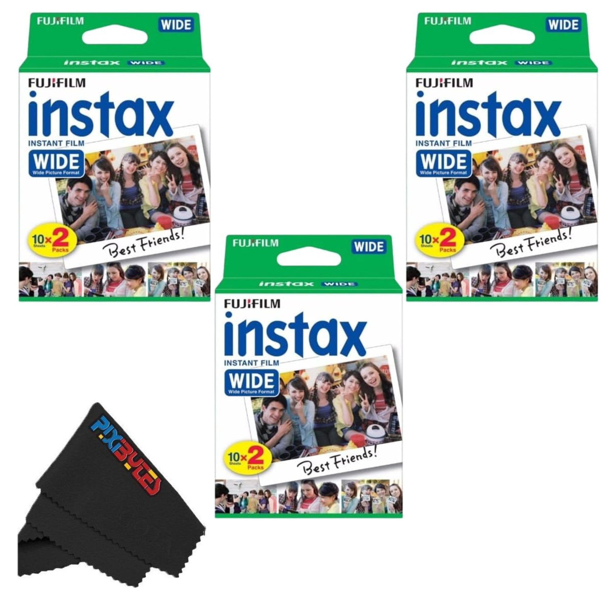 Película Instantánea Fujifilm Instax Wide, Paquete Doble De 3, 60 Hojas